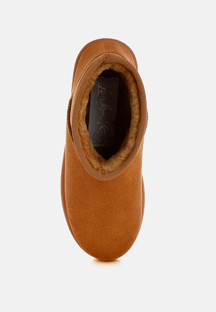 derta soft microfiber snow boots#color_tan