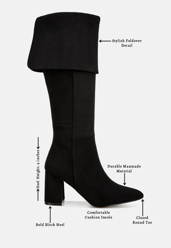 Mulbari Foldover Block Heel Boots#color_black-suede