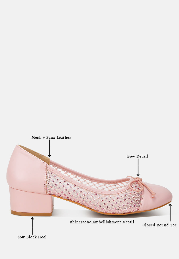 mesh ballerina pumps by rag#color_pink