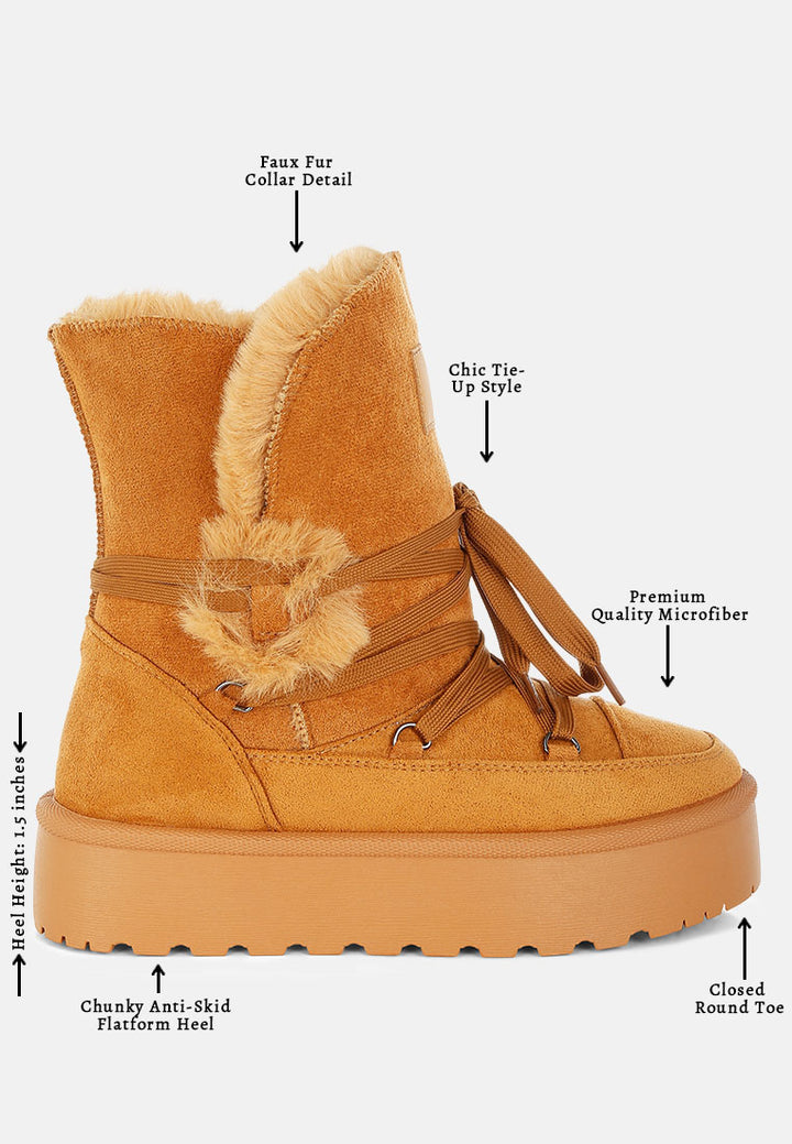 noaya chunky faux fur snow boots#color_tan