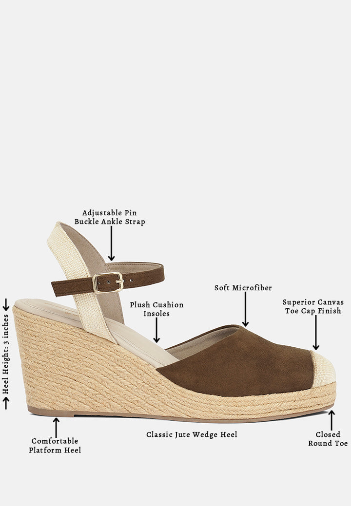 Women Soft Microfiber Espadrille Wedges