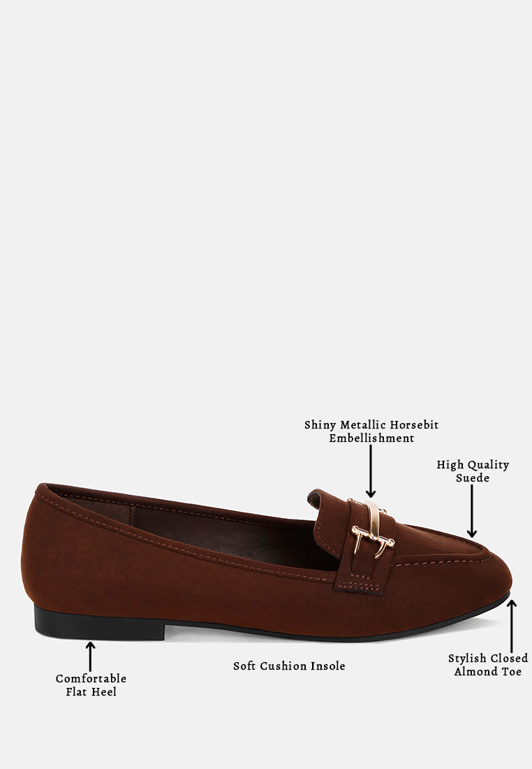 kitubhi almond toe horsebit loafers#color_brown-suede