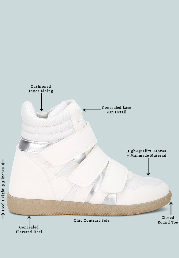 Cozy Wedge Triple Strap High-Top Sneakers#color_white