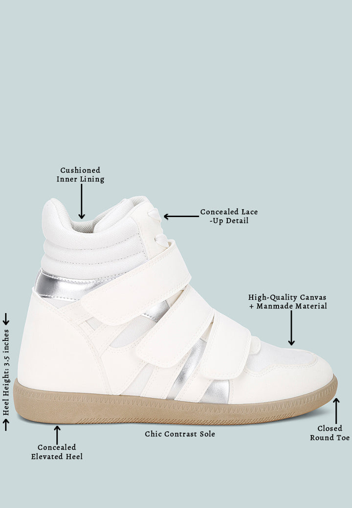 Cozy Wedge Triple Strap High-Top Sneakers#color_white