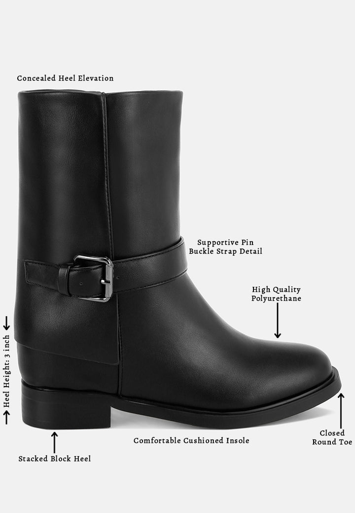 Tall & Taken Harness Detail Calf Boots#color_black-smooth
