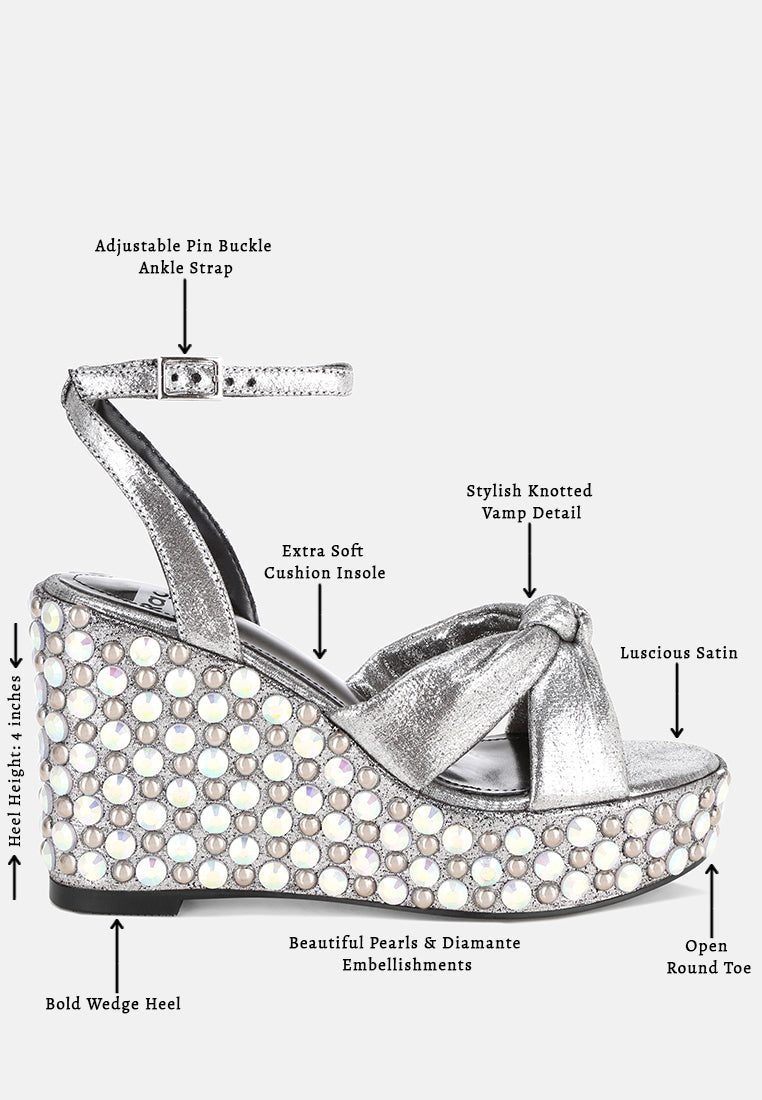 Sandalias de tacón de cuña con adornos Moondot#color_silver-Satin