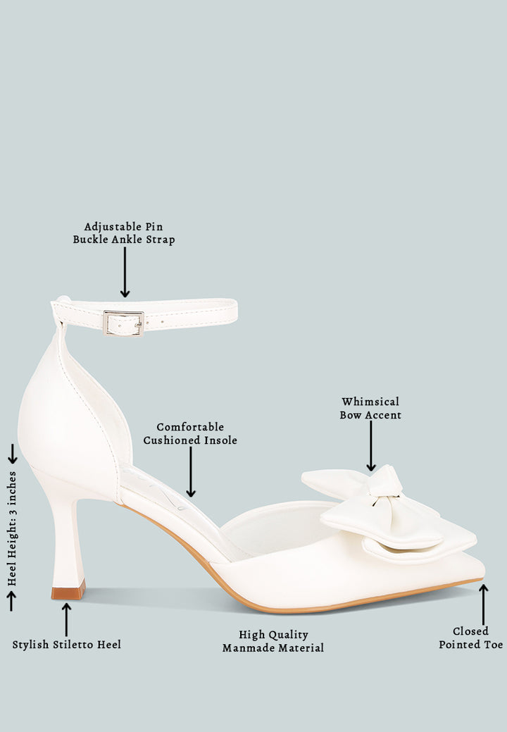 Tacones de aguja con detalle de lazo Papave#color_white-smooth