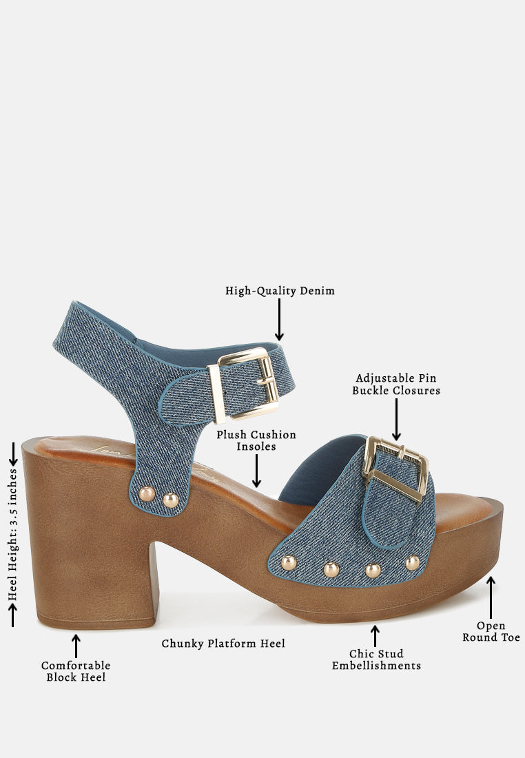 vipasa studded denim clog sandals by mode#color_denim