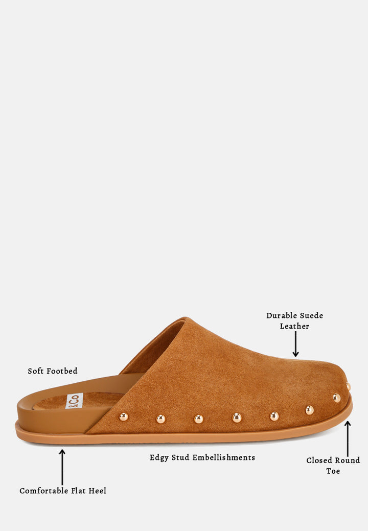 Zidiya Stud Embellished Slip Ons#color_tan