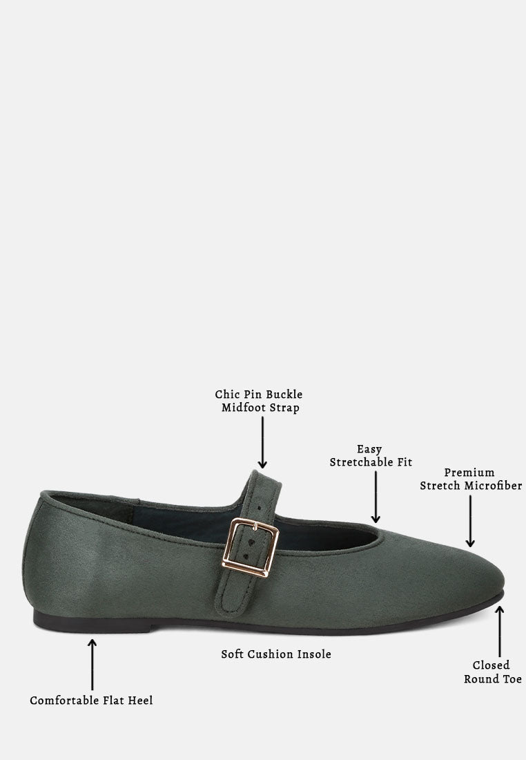 azurika flat mary jane shoes#color_green-suede