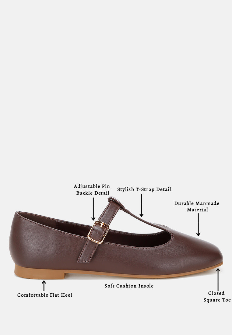velsna pin buckle ballet flats#color_brown-smooth