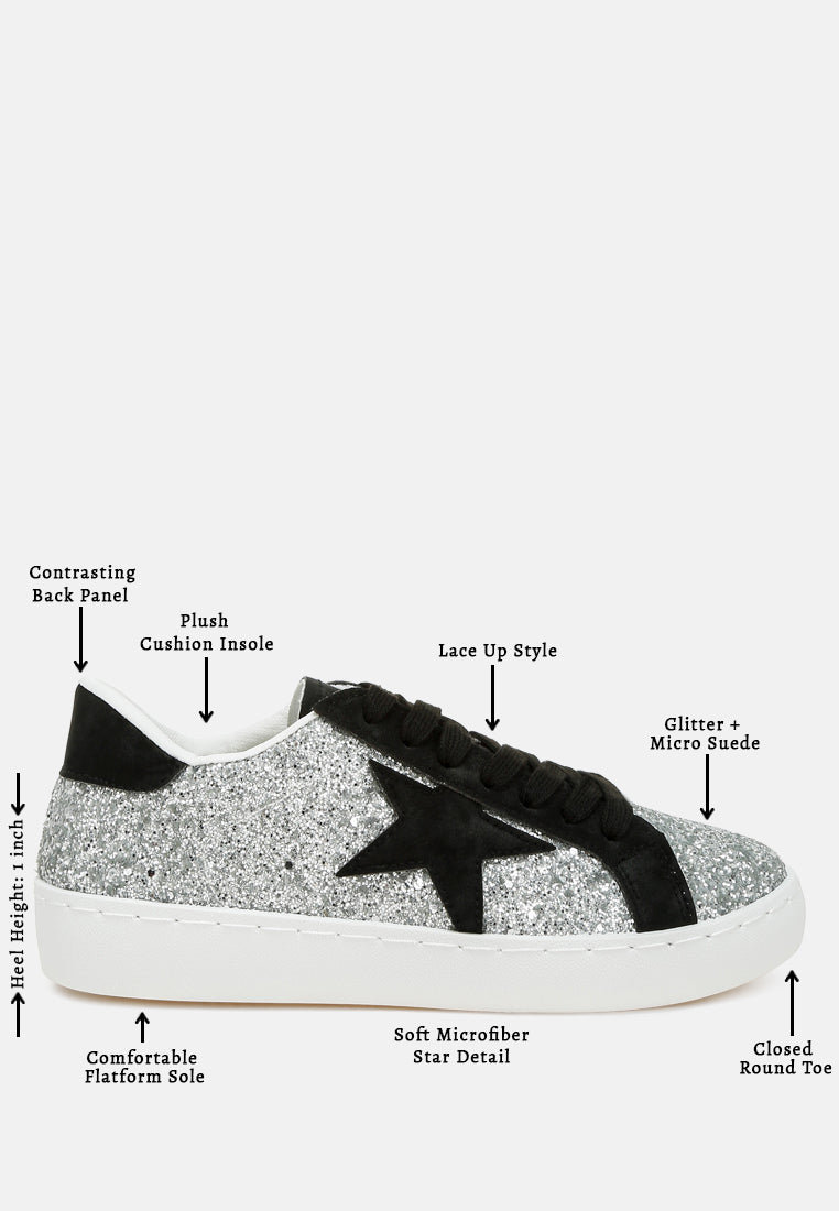 glitter star chunky sneakers by mode#color_silver