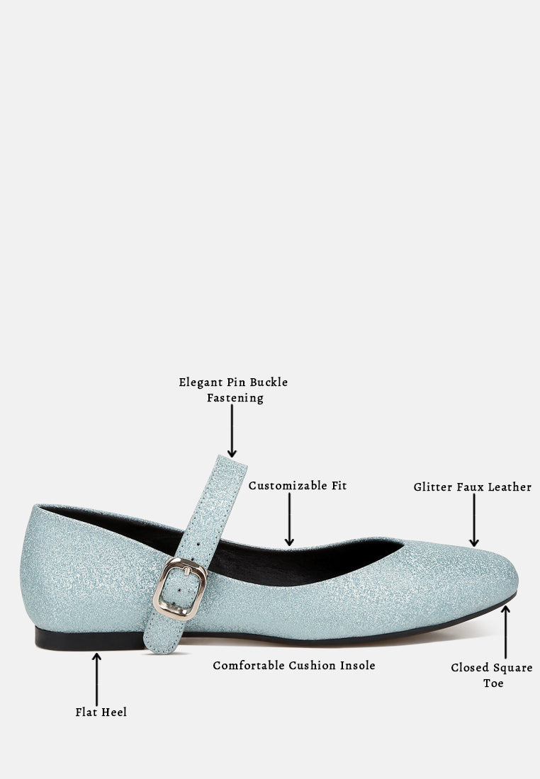 glitter pin buckle ballerinas by RUW#colour_baby blue