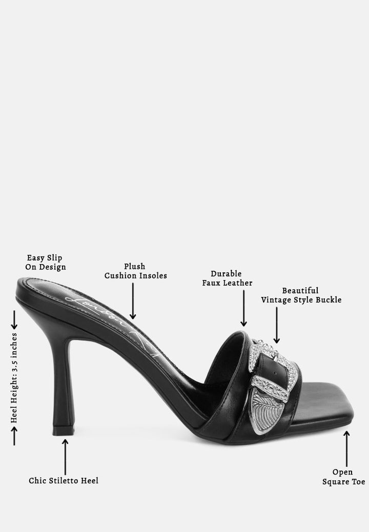 Tacones de aguja con correa y hebilla Marais#color_black_smooth