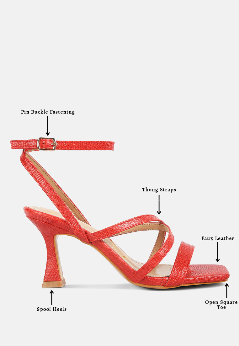serling croc spool heel sandals#color_red