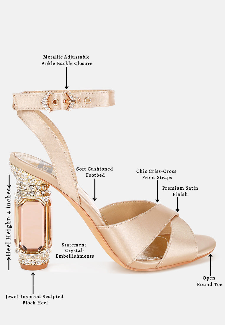 tribeca crystal & diamante pin buckle fantasy heels#color_gold