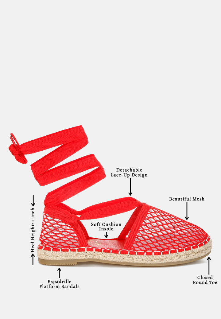 mesh flat espadrille sandals by mode#color_red