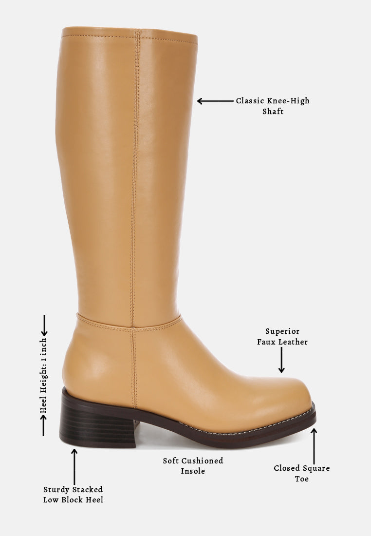 Golda Knee High Block Heel Boots#color_tan-smooth