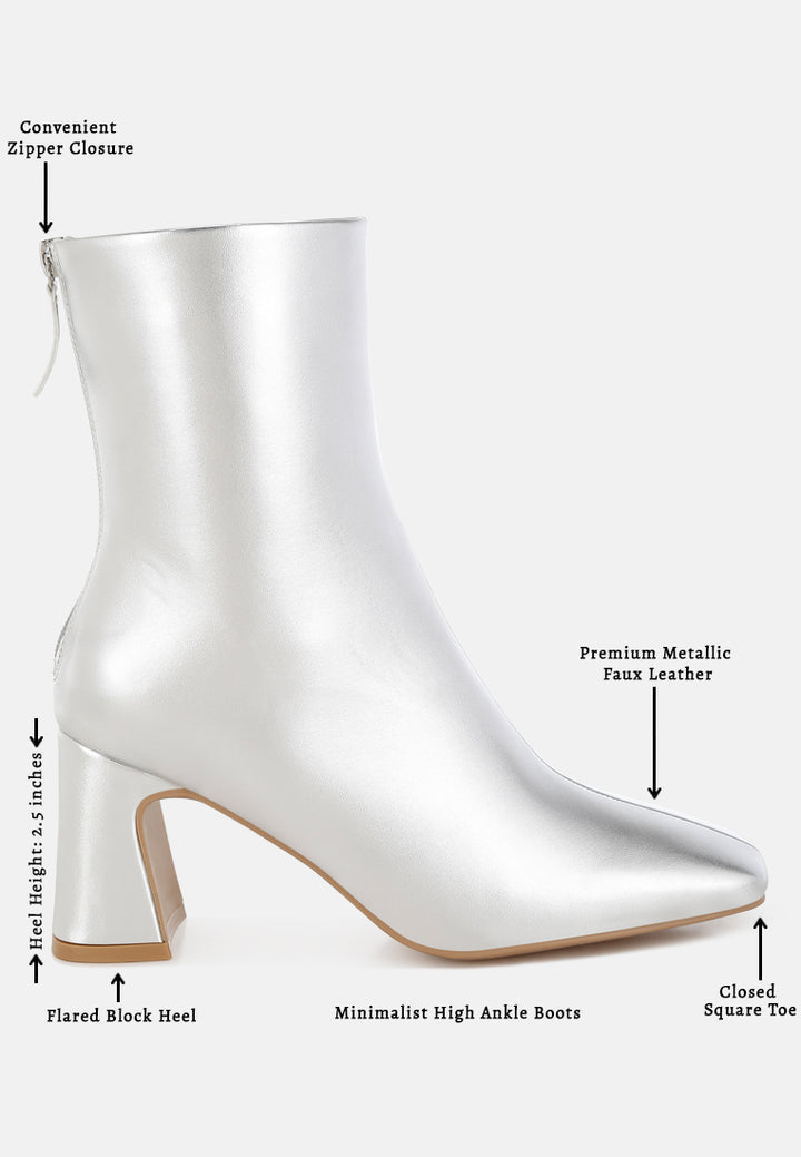 square toe metallic ankle boots by ruw#color_silver