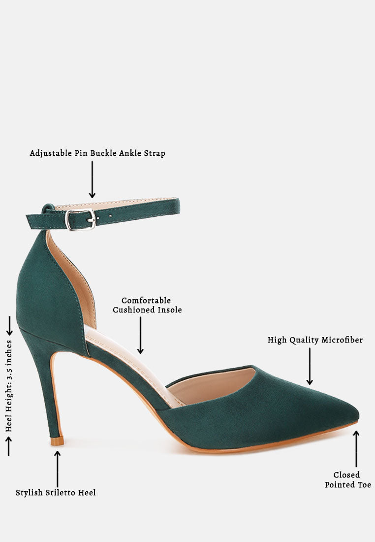 dolona microfiber stiletto heel sandals#color_green