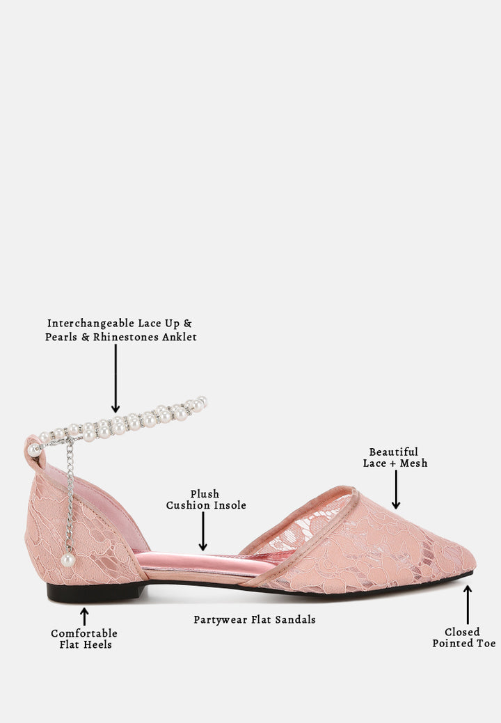 sandalias planas con tiras de perlas y diamantes de imitación de shrami#color_blush