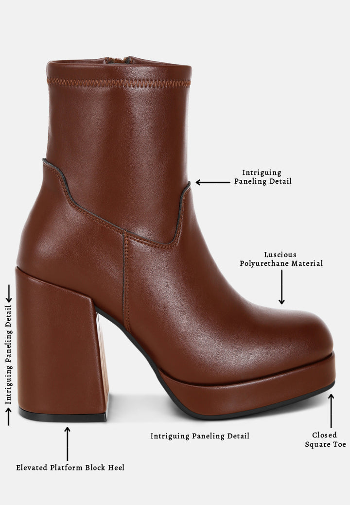 Botines con punta cuadrada elevada Antbera#color_brown-smooth