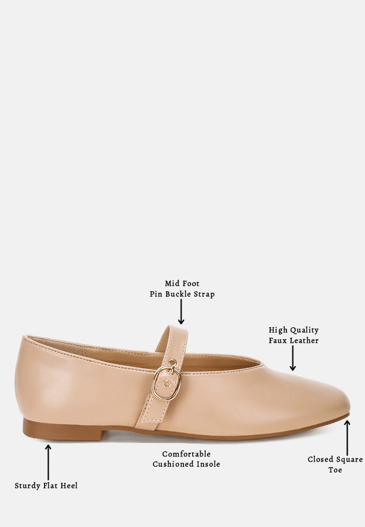 ninily mary jane flat ballerinas#color_beige