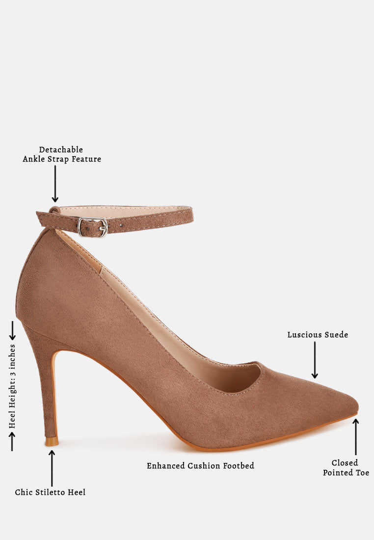 Dittany Ankle Strap Stiletto Heel Pumps#color_taupe-suede