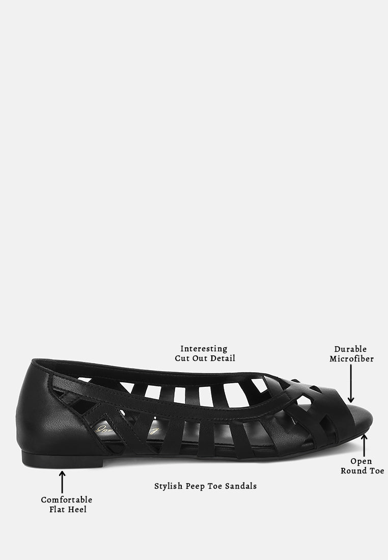 moira woven peep toe flats#color_black