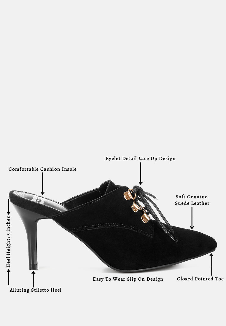 genuine suede leather stiletto mules by rag#color_black