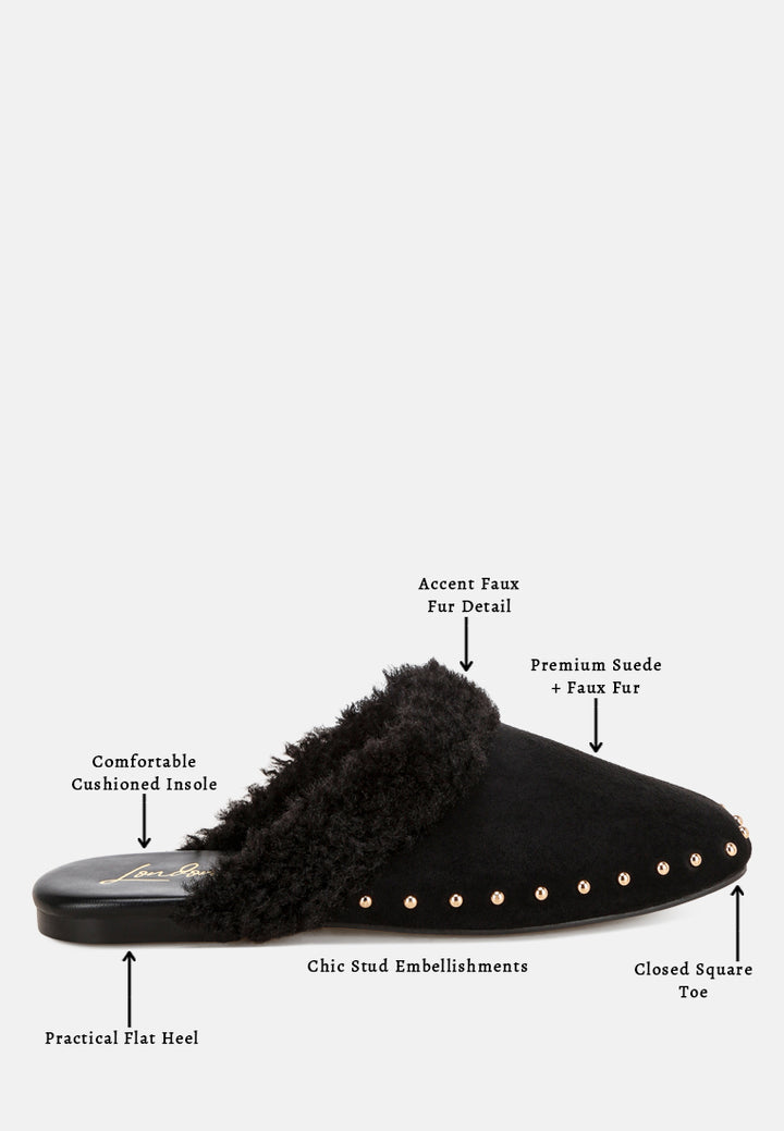 obsidian studded soft slip-on mules#color_black