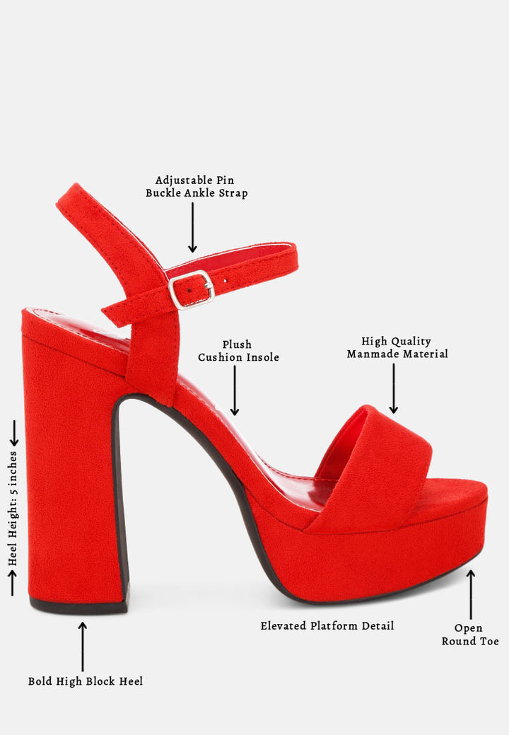Tacones en bloque con plataforma y hebilla lilasta#color_red-suede