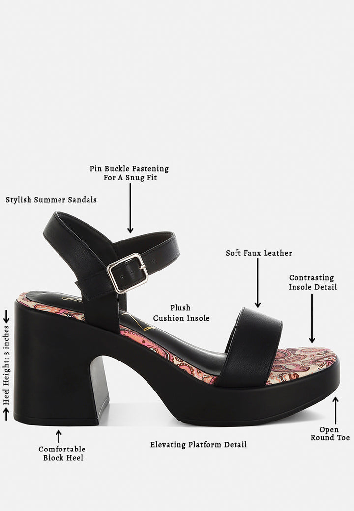 faux leather pin buckle platform heels by mode#color_black