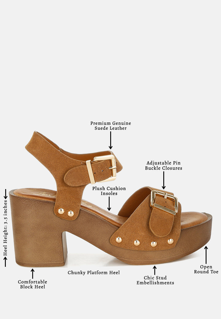 lhasa real suede leather clog sandals by mode#color_tan