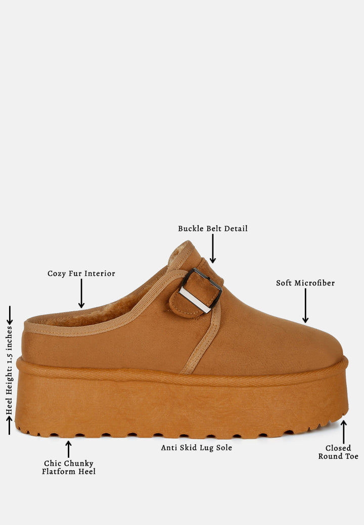 mayfield buckle strap fur platform classic slip-on#color_tan