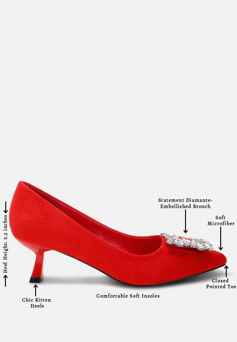 peyton brooch-embellished heel pumps#color_red-suede
