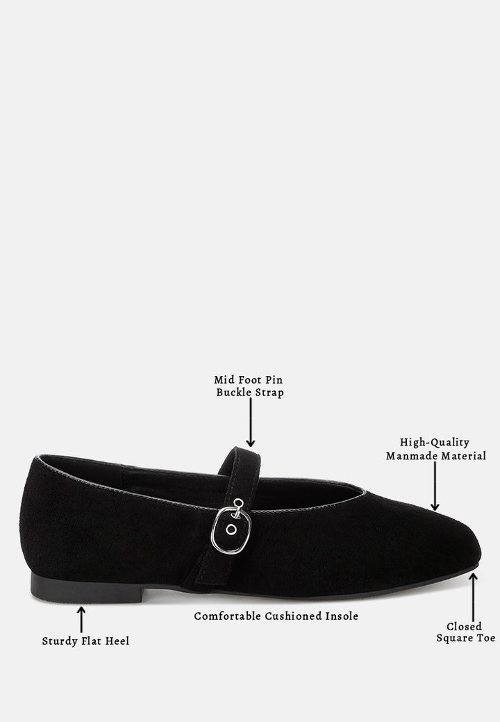 ninily mary jane flat ballerinas#color_black-suede