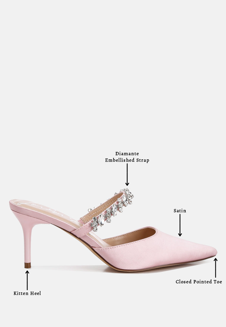 diamante stiletto mules sandal by ruw color_blush
