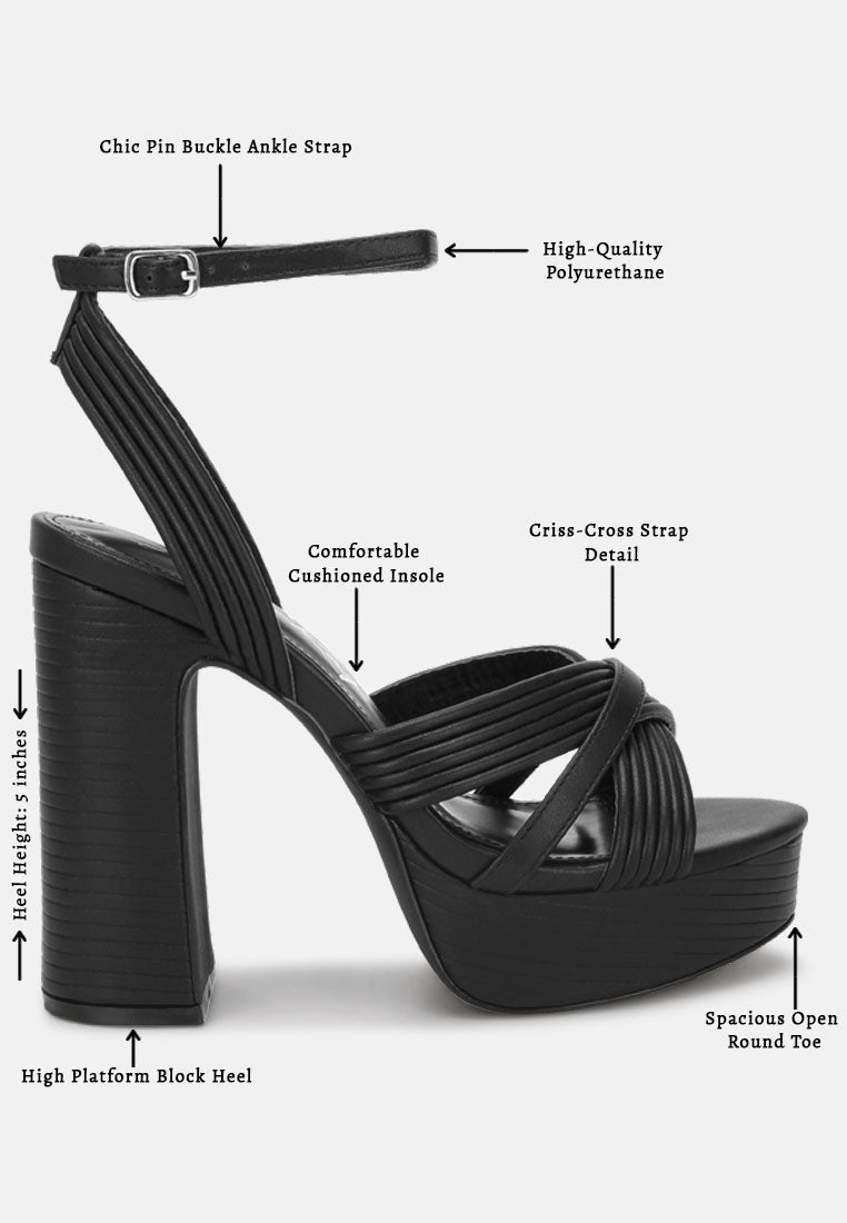 Sinda Ankle Strap Platform Heels#color_black-smooth