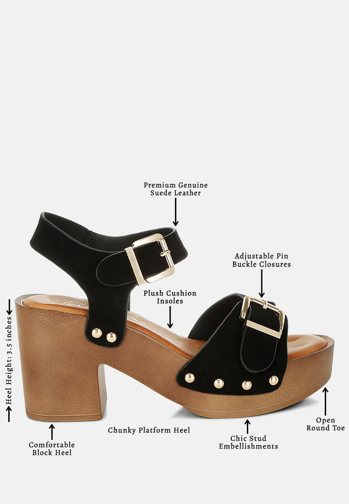 lhasa real suede leather clog sandals by mode#color_black