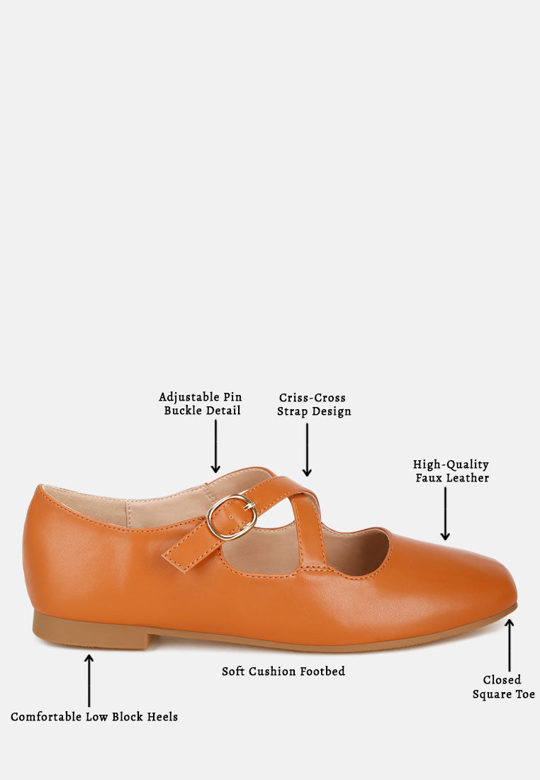 vonily criss cross straps ballet flats#color_tan