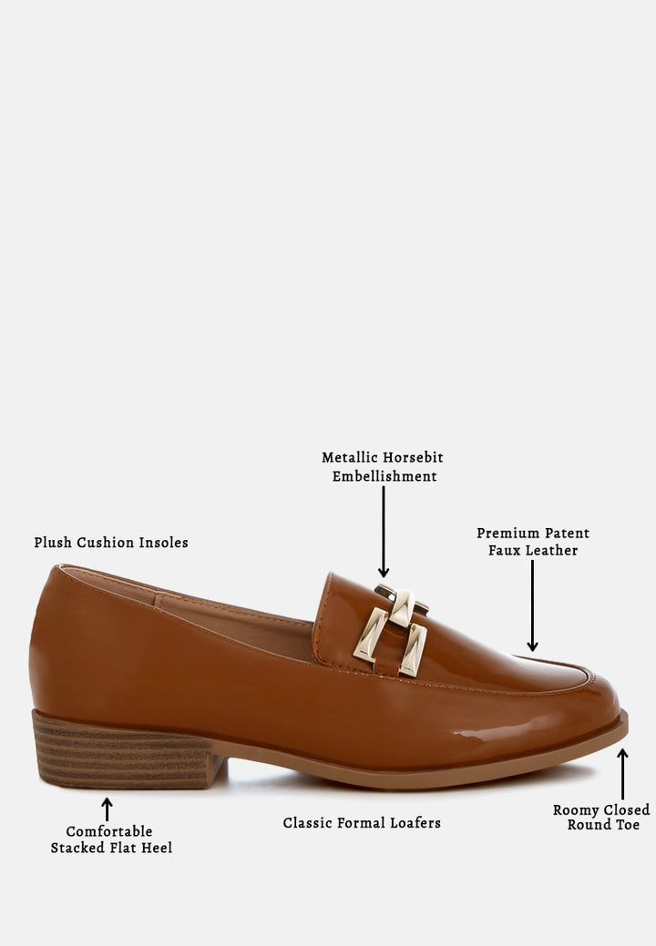 patent faux leather loafers by ruw#color_tan