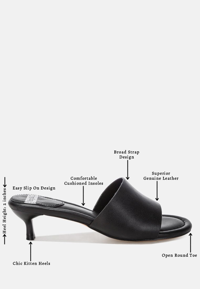 Vizzini Kitten Heel Sandals#color_black Genuine Leather
