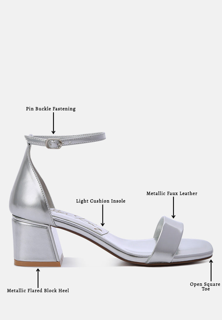 metallic block heel sandals by RUW#colour_silver