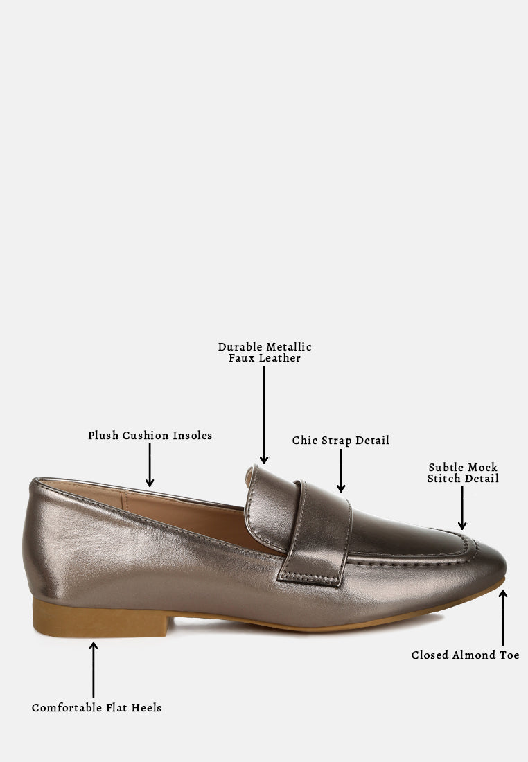 flat heel loafers by rag#color_silver