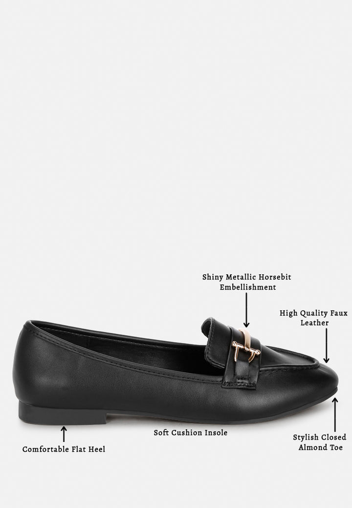 kitubhi almond toe horsebit loafers#color_black-smooth