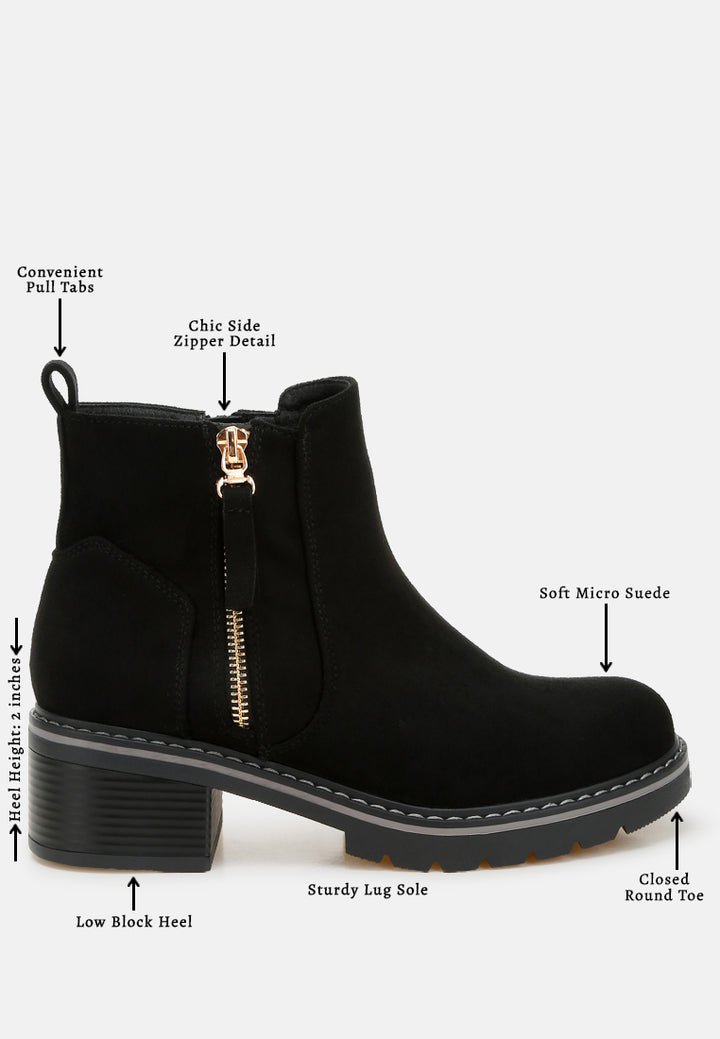 microfiber zipper boots by ft#color_black