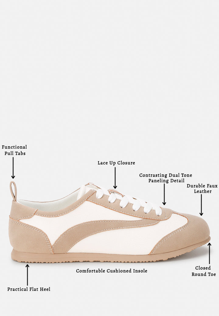 moomba classic lace-up flat Sneakers#color_beige