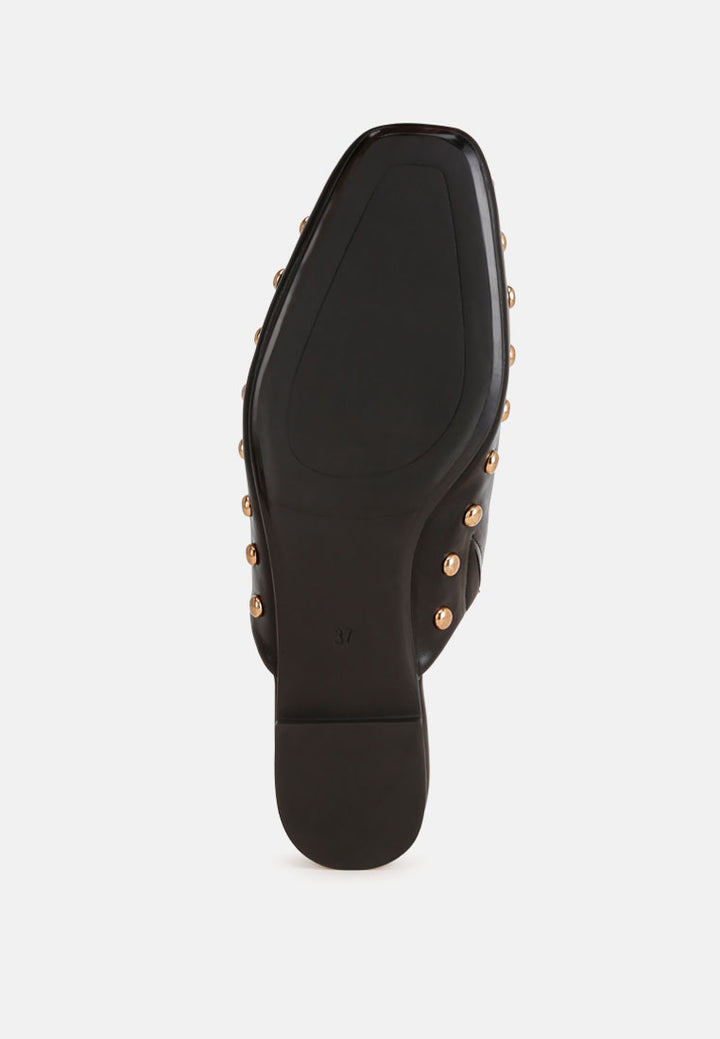 dianthus studded flat mules#color_black-smooth