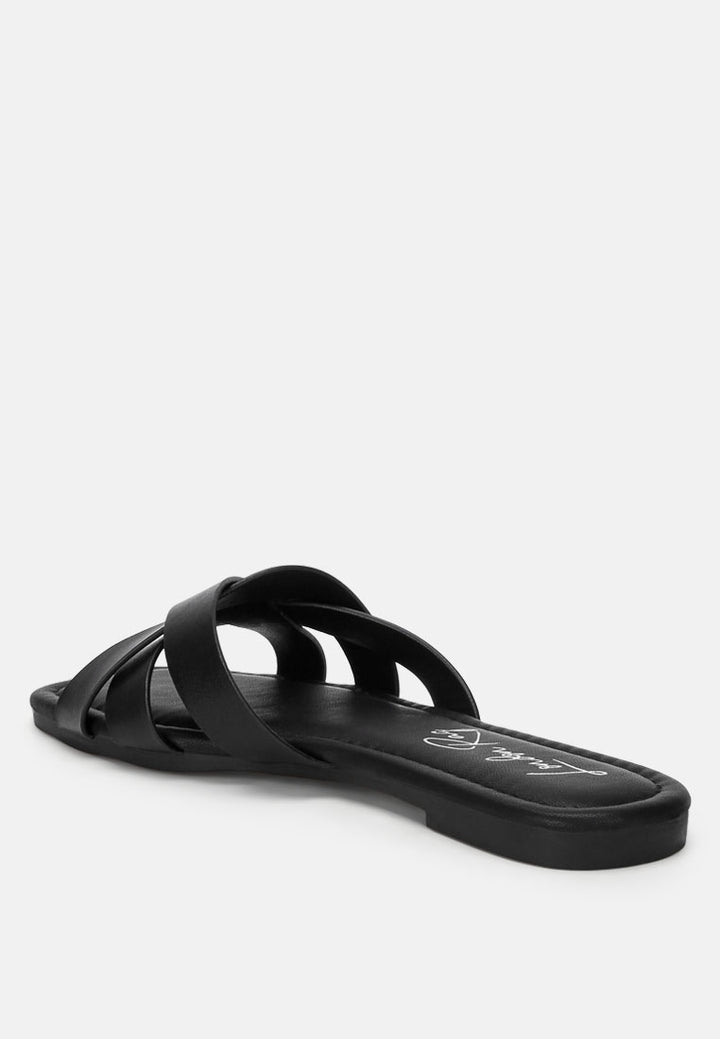 dickery knotted straps detail slip ons by ft#color_black
